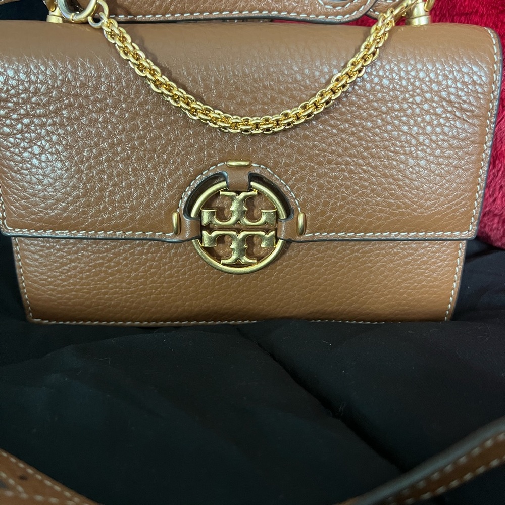 Tory Burch Brown Crossbody Bag with Gold Accents , its NOT SOLD..